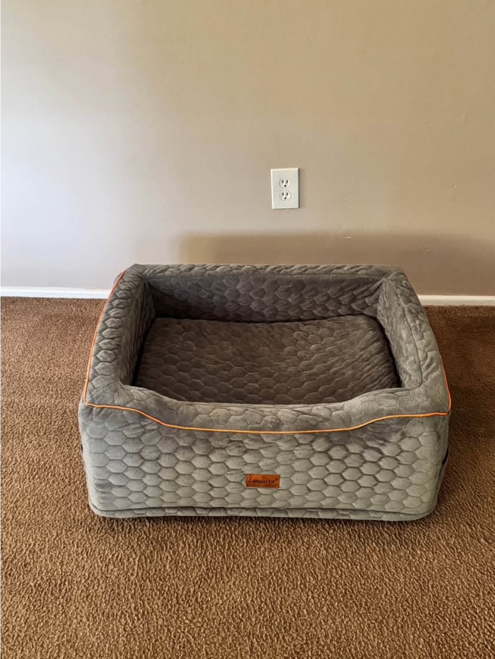Pet Car Booster Seat - Gray with Coral Piping
